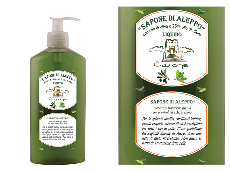 Carone - Sapone di Aleppo - Sapone Liquido con 25% olio di oliva e alloro